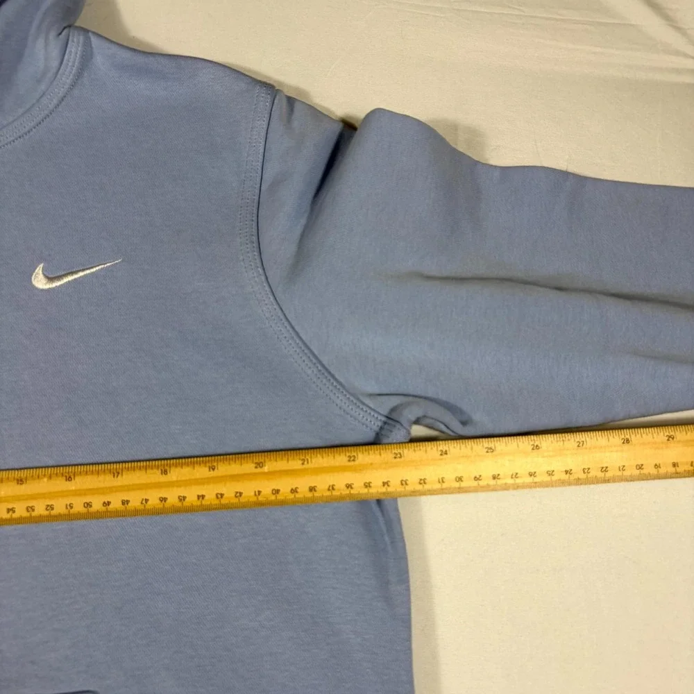 Nike Hoodie Mens L Blue Fleece Lined Embroidered Swoosh Logo Drawstring Pullover